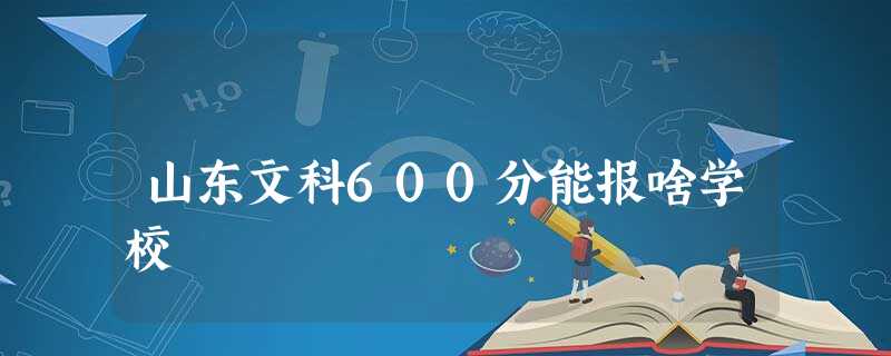山东文科600分能报啥学校 山东文科600分能报啥学校