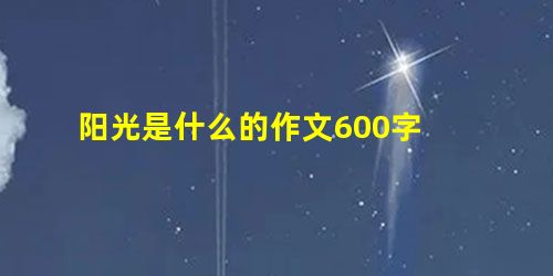 阳光是什么的作文600字 阳光是什么的作文600字