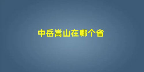 中岳嵩山在哪个省 中岳嵩山在哪个省