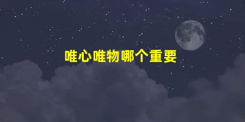 唯心唯物哪个重要 唯心唯物哪个重要