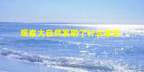 观察大自然发明了什么意思 观察大自然发明了什么意思