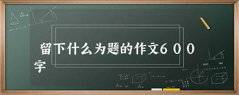 留下什么为题的作文600字 留下什么为题的作文600字