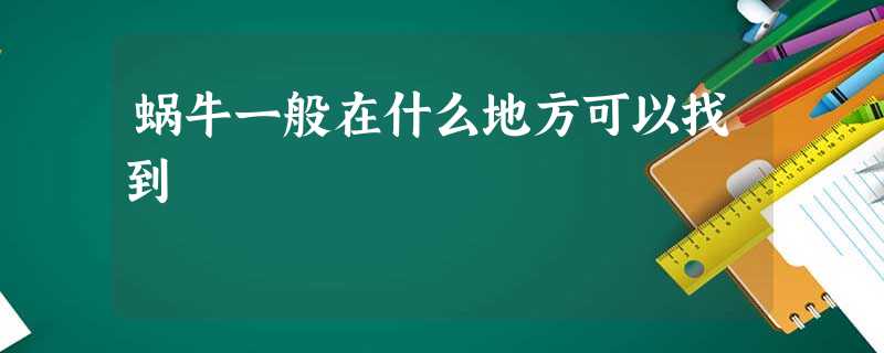 蜗牛一般在什么地方可以找到 蜗牛一般在什么地方可以找到