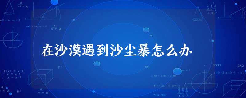 在沙漠遇到沙尘暴怎么办 在沙漠遇到沙尘暴怎么办