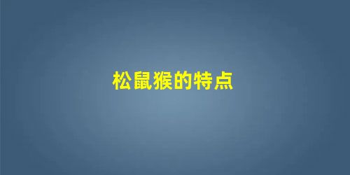 松鼠猴的特点 松鼠猴的特点