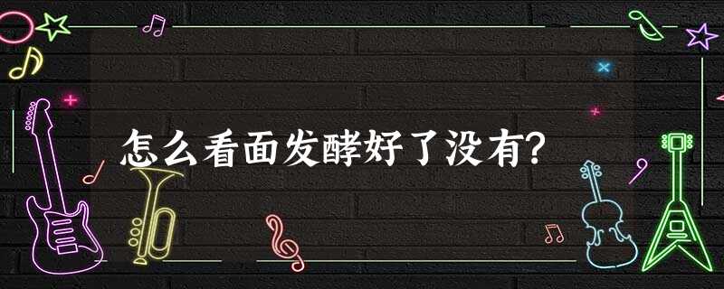 怎么看面发酵好了没有? 怎么看面发酵好了没有?