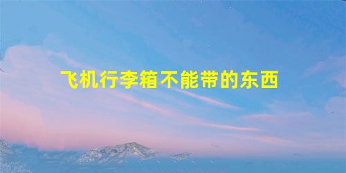 飞机行李箱不能带的东西 飞机行李箱不能带的东西