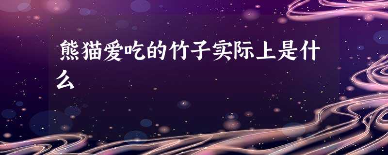 熊猫爱吃的竹子实际上是什么 熊猫爱吃的竹子实际上是什么