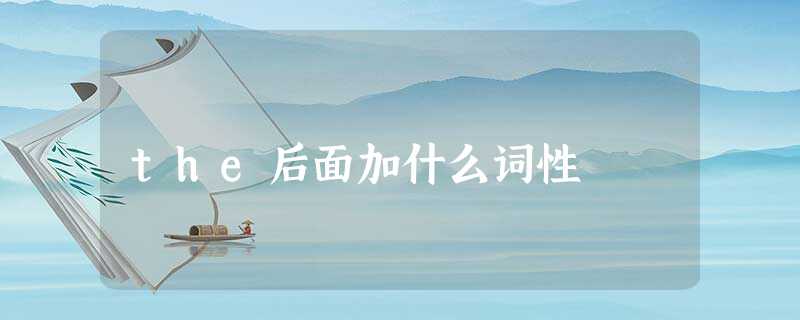 the后面加什么词性 the后面加什么词性
