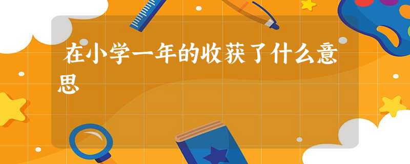 在小学一年的收获了什么意思 在小学一年的收获了什么意思