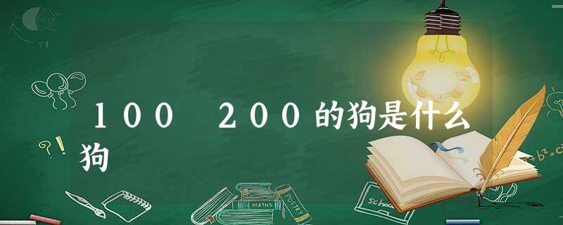 100 200的狗是什么狗 100 200的狗是什么狗