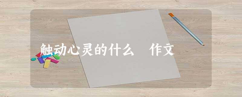 触动心灵的什么 作文 触动心灵的什么 作文