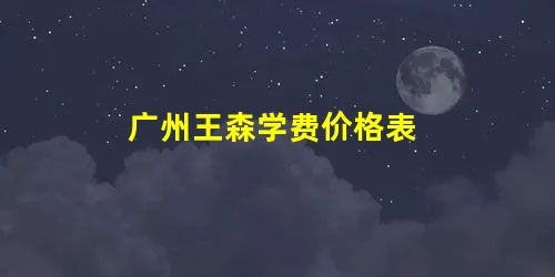 广州王森学费价格表 广州王森学费价格表