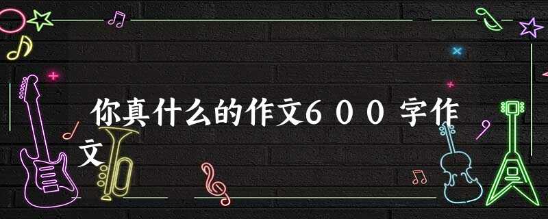 你真什么的作文600字作文 你真什么的作文600字作文