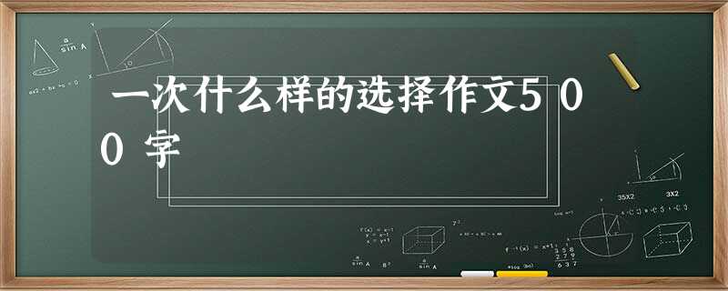 一次什么样的选择作文500字 一次什么样的选择作文500字