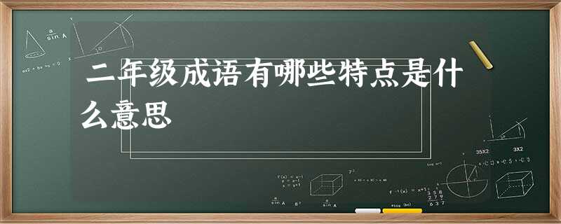二年级成语有哪些特点是什么意思 二年级成语有哪些特点是什么意思