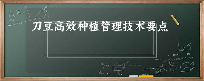刀豆高效种植管理技术要点 刀豆高效种植管理技术要点