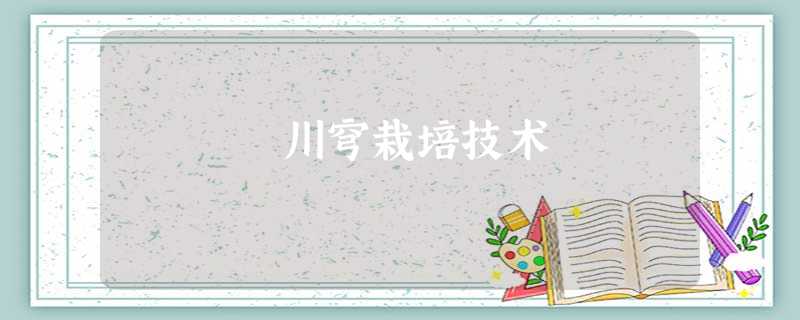 川穹栽培技术 川穹栽培技术