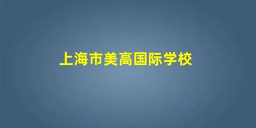 上海市美高国际学校 上海市美高国际学校