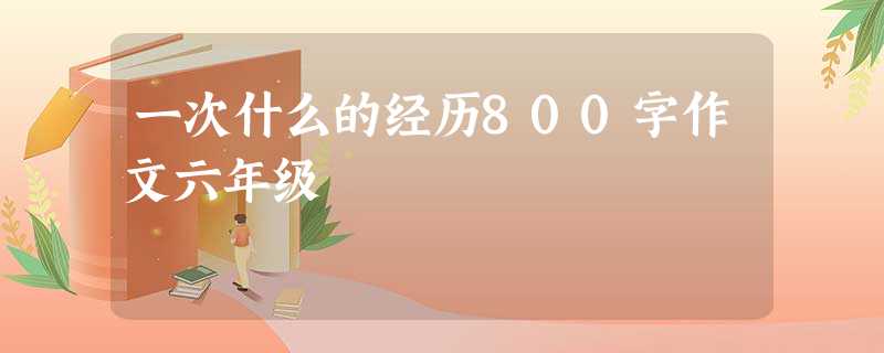 一次什么的经历800字作文六年级 一次什么的经历800字作文六年级