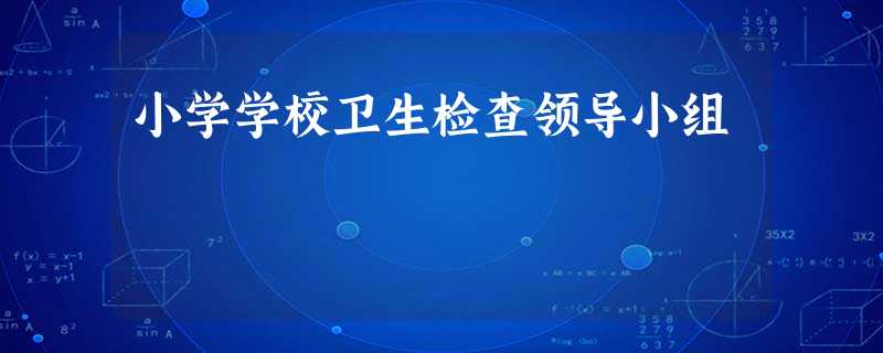 小学学校卫生检查领导小组 小学学校卫生检查领导小组