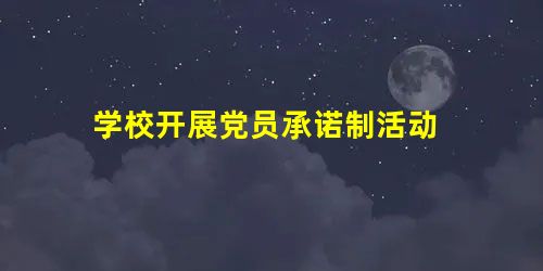 学校开展党员承诺制活动 学校开展党员承诺制活动