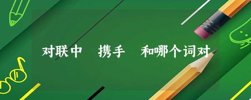 对联中 携手 和哪个词对 对联中 携手 和哪个词对