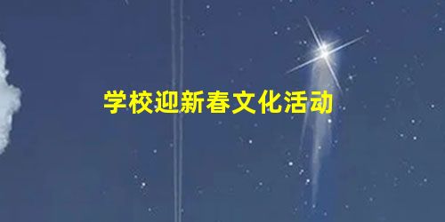 学校迎新春文化活动 学校迎新春文化活动
