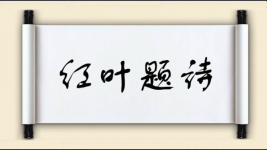 红叶题诗图片