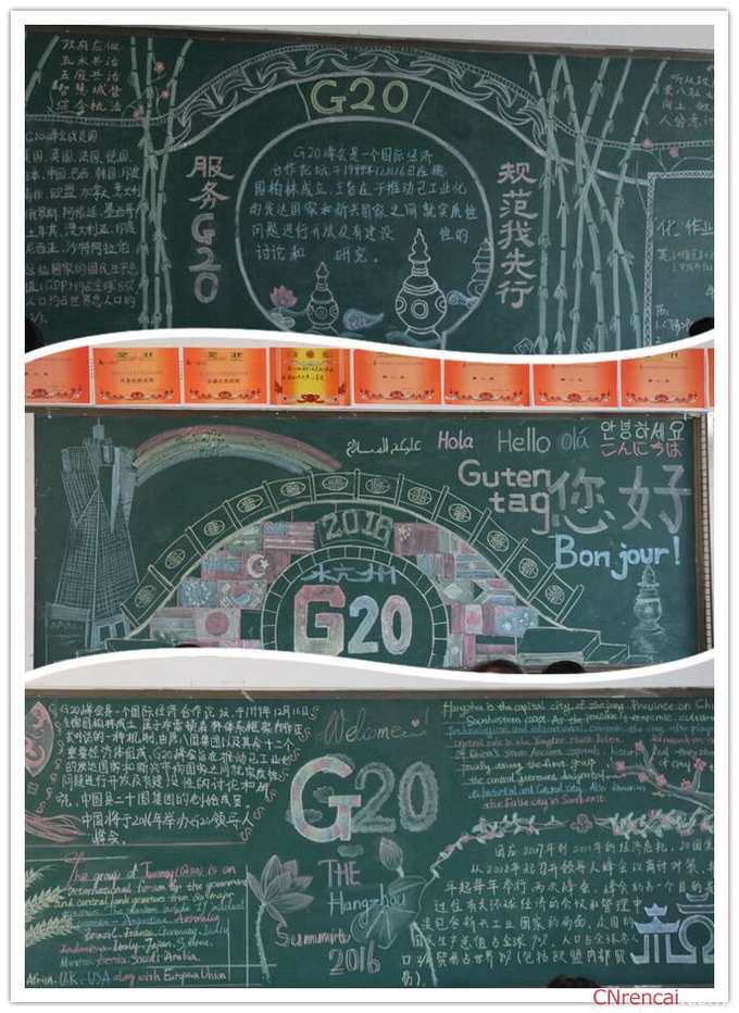 护航g20平安千万家主题黑板报设计