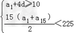 已知等差数列{an}的首项为正整数,公差为正偶数,且a5≥10,S15<255.求通项an;若数列a1,a3,,,,…,…,成等比数列,试找出 已知等差数列{an}的首项为正整数,公差为正偶数,且a5≥10,S15<255.求通项an;若数列a1,a3,,,,…,…,成等比数列,试找出