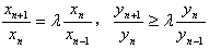已知数列{xn}、{yn}满足x1=x2=1,y1=y2=2,并且,若x1、x3、x5成等比数列,求参数λ 已知数列{xn}、{yn}满足x1=x2=1,y1=y2=2,并且,若x1、x3、x5成等比数列,求参数λ