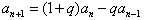 在数列{an}中,a1=1,a2=2,且an+1=an-qan-1,设bn=an+1-an,证明{bn 在数列{an}中,a1=1,a2=2,且an+1=an-qan-1,设bn=an+1-an,证明{bn