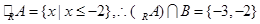 已知集合A={x|x+2>0},集合B={-3,-2,0,2},那么(RA)∩B= ( )A.Æ B.{-3,-2} C.{-3} D.{-2 已知集合A={x|x+2>0},集合B={-3,-2,0,2},那么(RA)∩B= ( )A.Æ B.{-3,-2} C.{-3} D.{-2