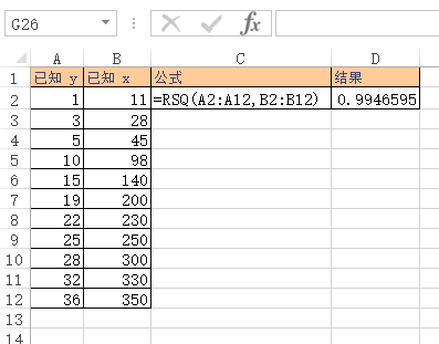 Excel RSQ 函数 RSQ 函数