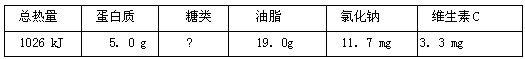 下表是100g某品牌板栗的部分营养成分。(1)食物的成分主要有六大类营养素,上表中没有涉及的营养素是 ;(2)假设该板栗中钠元素以氯 下表是100g某品牌板栗的部分营养成分。(1)食物的成分主要有六大类营养素,上表中没有涉及的营养素是 ;(2)假设该板栗中钠元素以氯