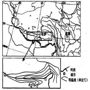 读下图:我国部分地区某河流河谷及其某月气温分布图,结合所学知识,回答下列问题。图中方框区是世界著名的雅鲁藏布大峡谷,分析该峡谷的形成原因。(6分 读下图:我国部分地区某河流河谷及其某月气温分布图,结合所学知识,回答下列问题。图中方框区是世界著名的雅鲁藏布大峡谷,分析该峡谷的形成原因。(6分