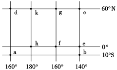 读图,回答题。小题1:图中有关经纬线长度的叙述,正确的是A.gk=hfB.dk>feC.ad=bcD.ad=be小题2:一架飞机从a地飞往b地,取最短航线 读图,回答题。小题1:图中有关经纬线长度的叙述,正确的是A.gk=hfB.dk>feC.ad=bcD.ad=be小题2:一架飞机从a地飞往b地,取最短航线