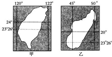 读下面的经纬网图,回答下列问题。小题1:甲岛位于乙岛的A.西南方向B.东北方向C.东南方向D.西北方向小题2:下列说法正确的是A.甲图比例尺比乙图小B.甲岛屿的 读下面的经纬网图,回答下列问题。小题1:甲岛位于乙岛的A.西南方向B.东北方向C.东南方向D.西北方向小题2:下列说法正确的是A.甲图比例尺比乙图小B.甲岛屿的