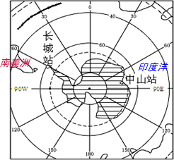 读“南极地区图”,回答下列问题:在图中恰当的位置填注:“南美洲”、“印度洋”.中国在南极建立的第一个考察站是______.南极,其代表性的动物
