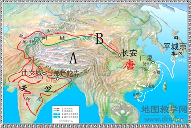 读图并回答问题图中向西的路线反映了唐朝哪位历史人物的事迹?概括其主要贡献。________________________ 读图并回答问题图中向西的路线反映了唐朝哪位历史人物的事迹?概括其主要贡献。________________________