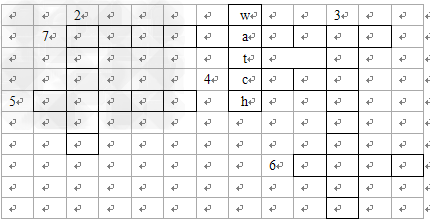 请你根据所给句子的提示,在下面方格内填入适当的字母,使每竖、行都成为我们所学的单词,然后将这些单词填入相应的句子中,使每句话意思正确、完整。 请你根据所给句子的提示,在下面方格内填入适当的字母,使每竖、行都成为我们所学的单词,然后将这些单词填入相应的句子中,使每句话意思正确、完整。