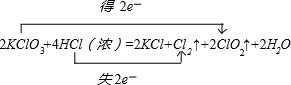 KClO3和浓HCl在一定温度下反应会生成黄绿色的易爆物二氧化氯.其反应可表述为:______KClO3+______HCl→______KCl+____