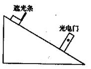 一小组用图示装置测定滑块与斜面间的动摩擦因数。斜面下端固定一光电门,上端由静止释放一带有遮光条的滑块,滑块沿斜面加速通过光电门.要测量木板与斜面间的动摩擦 一小组用图示装置测定滑块与斜面间的动摩擦因数。斜面下端固定一光电门,上端由静止释放一带有遮光条的滑块,滑块沿斜面加速通过光电门.要测量木板与斜面间的动摩擦