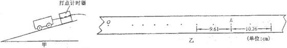 (10分)图甲是利用打点计时器测量小车沿斜面下滑时所受阻力的示意图.小车拖着纸带在斜面上下滑时,打出的一段纸带如图乙所示,其中O为小车开始运动时打出的点,设小车 (10分)图甲是利用打点计时器测量小车沿斜面下滑时所受阻力的示意图.小车拖着纸带在斜面上下滑时,打出的一段纸带如图乙所示,其中O为小车开始运动时打出的点,设小车