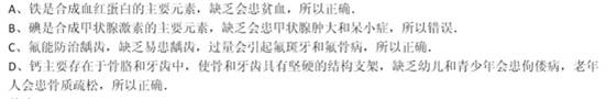人体中缺少某种元素会影响健康,甚至可能引起疾病,下列说法不正确的是A.缺铁易会起贫血B.缺碘易患坏血病C.缺氟易产生龋齿D.缺钙的儿童易患佝偻病 人体中缺少某种元素会影响健康,甚至可能引起疾病,下列说法不正确的是A.缺铁易会起贫血B.缺碘易患坏血病C.缺氟易产生龋齿D.缺钙的儿童易患佝偻病