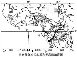 (30分)材料一 非洲部分地区水系和等高线地形图。材料二 尼日利亚是非洲人口最多的国家,拉各斯( lagos)是尼日利亚旧都和最大港 (30分)材料一 非洲部分地区水系和等高线地形图。材料二 尼日利亚是非洲人口最多的国家,拉各斯( lagos)是尼日利亚旧都和最大港
