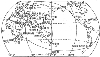 阅读下列短文和奥运圣火传递示意图,分析回答:“同一个世界,同一个梦想”.2008年北京奥运会将举行火炬传递活动,总行程137000千米,历时130天.其中,4月 魔方格
