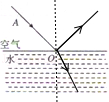 一束光从AO从空气斜射入水中,请在图中画出它的反射光线以及折射光线的大致方向. 一束光从AO从空气斜射入水中,请在图中画出它的反射光线以及折射光线的大致方向.