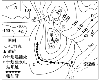 读图,回答下列问题。(1)B位于山顶甲的________方向,D、G两地的相对高度是__________________。(2)C、D两地高程 读图,回答下列问题。(1)B位于山顶甲的________方向,D、G两地的相对高度是__________________。(2)C、D两地高程